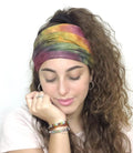Lingshang 18.5cm Wide Solid Color Tie-dye Elastic Fabric Women's Yoga Sports Hairband Ladies' Hair Decoration European-American