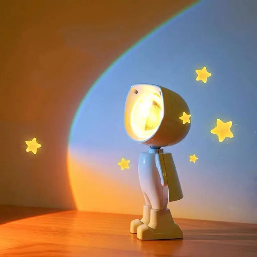 Stock Available Mini Floor Astronaut Projector Robot Led Sunset Lamp for Living Room Photo Studio