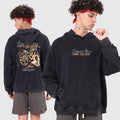China Hot-sale Streetwear Manufacturer Vintage Snow Washed Heavyweight 100% Cotton Plain Pullover Oversized Men's Hoodie