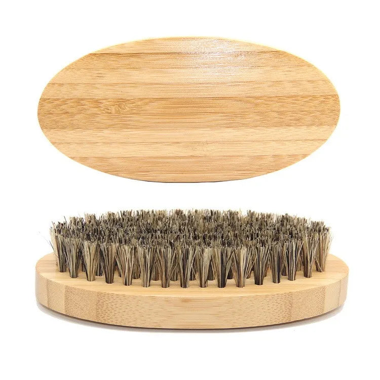 Bamboo Beard Brush Bathroom Natural Bristles Brush Body Mens Beard Grooming Kit Cleaning Brush