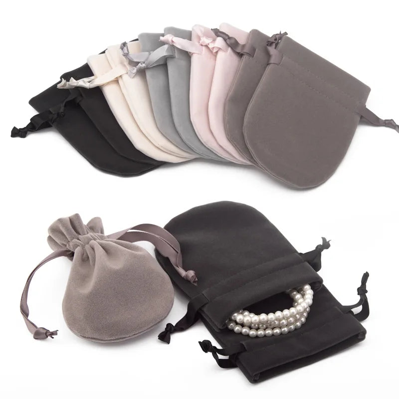 Custom Felt Jewelry Velvet Dust BagRecycled Dust Bag Gift Packaging Luxury Suede Velvet Logo Mini Drawstring Bags