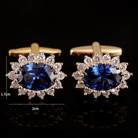 High Quality Men's Diamonds Stainless Steel Cufflinks Wedding Crystal Cufflinks for Men Luxury