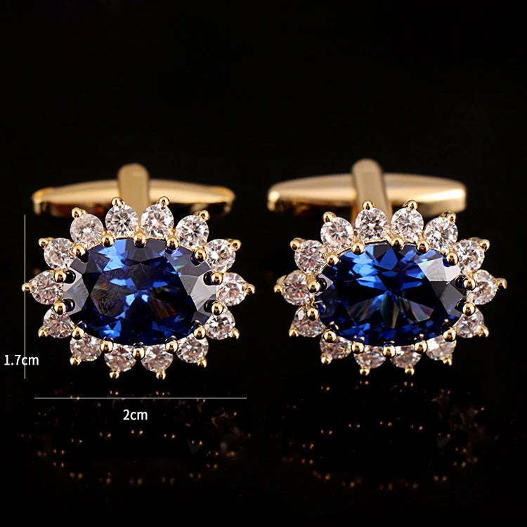 High Quality Men's Diamonds Stainless Steel Cufflinks Wedding Crystal Cufflinks for Men Luxury