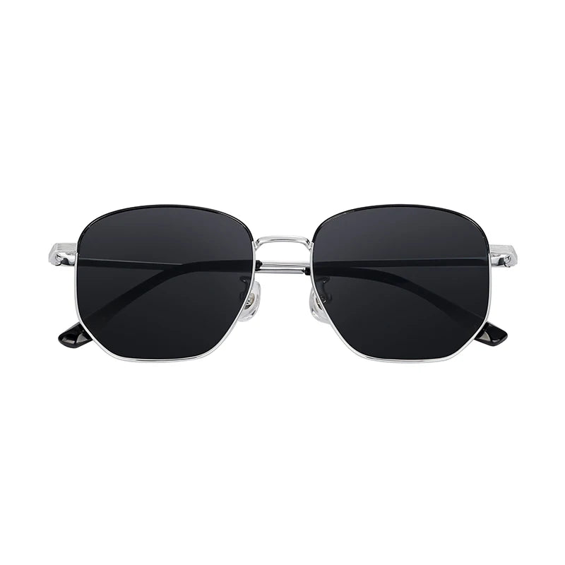Pinhui HJ63513 Custom Silver Gold Oversized Polarized Unisex Gentleman Irregular Rectangle Men Sunglasses
