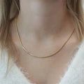 Minimalist 316L Stainless Steel IP Plating 14K Gold Plated 1mm 38CM Round Snake Chain Choker Necklace