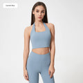 Women's Sexy Pleated Sports Bra New Hanging Neck Strapless Beauty Back Breathable XL Plus Size Active Wear Underwear