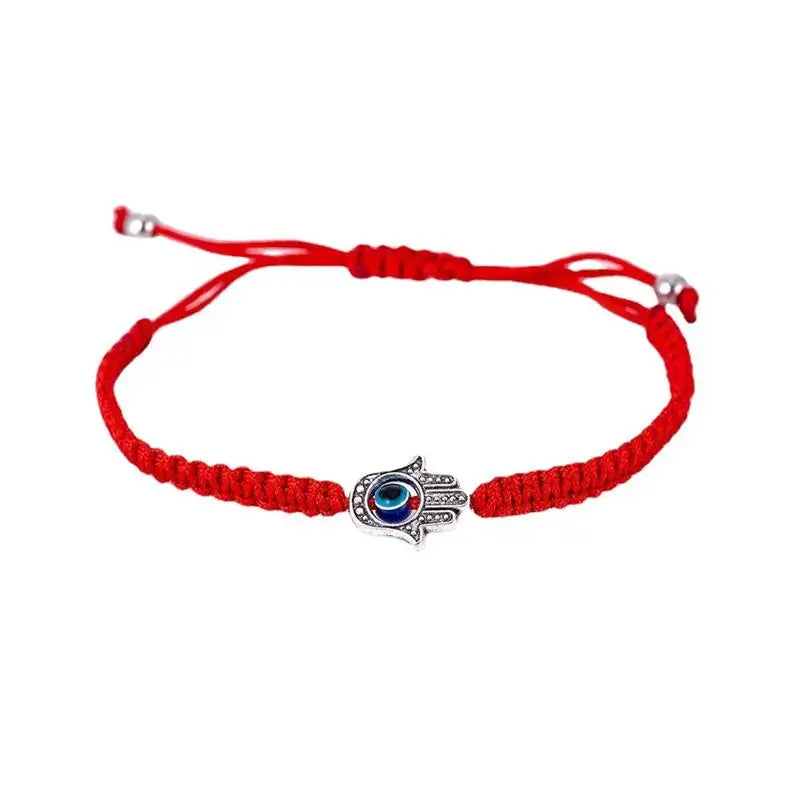 Fatima Blue Eye Charm Hand Rope Lucky Red Rope Bracelet Amulet Adjustable  Hand  Woven Friendship Hand Wear