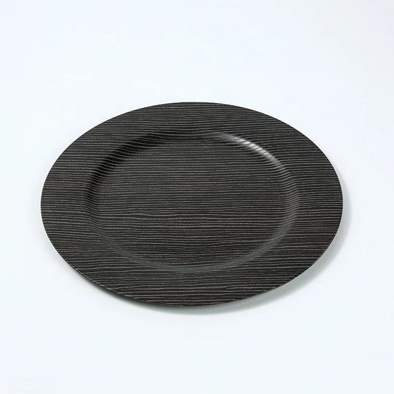 Durable Party Plastic Wood Charger Plates 13 Inch Wedding Wholesale Charger Plate for Wedding Table