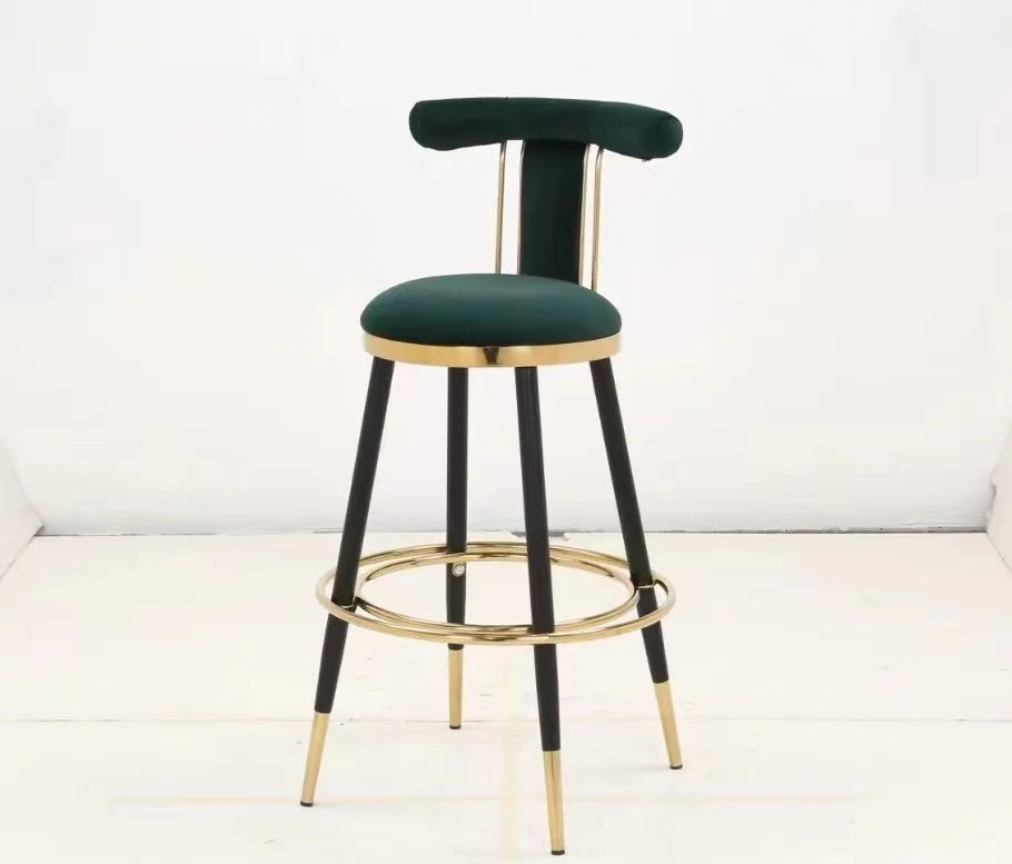 Furniture Hot Sale Luxury Stainless Steel  Velvet Barstool High Chairs Counter bar Chair for Kitchen