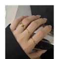 Minimalist Jewelry Waterproof Tarnish Free Bague Acier Inoxydable Femme Stainless Steel 18K Gold Plated Wave Thin Rings Stacking