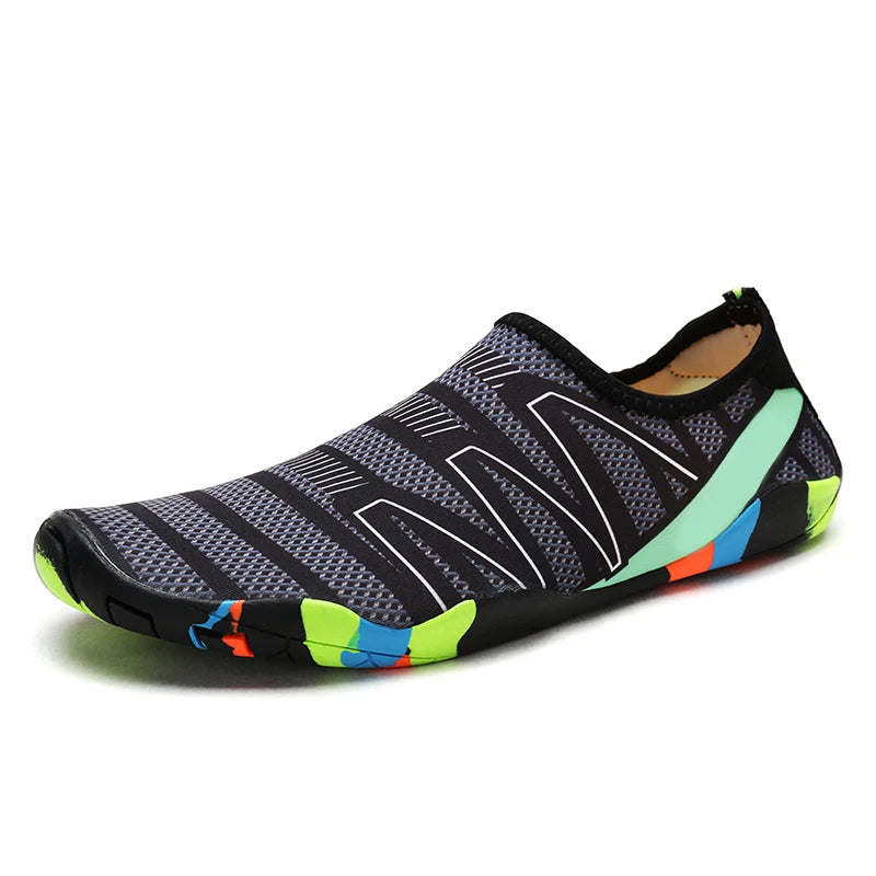 WASPO BS-5 Water Shoes Unisex Quick-Dry Aqua Socks with Large Rubber Bottom Barefoot for Outdoor Beach Swim Surf Yoga Exercise