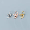 6mm Tiny 925 Sterling Silver Micro Zircon Paper Crane Pendant Charm for Jewelry Making Supplies