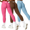 Custom Women High Waist Tights Solid Push up Leggings Super Soft Tummy Control Fitness Workout Yoga Pants