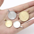 Custom Memory Picture Pendant Necklace Stainless Steel Circle Locket Photo Pendant Necklaces Women DIY Jewelry 20mm 25mm 30mm