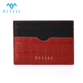 Factory Custom Crocodile Genuine Cow Hide Luxury Business Minimalist RFID Blocking Card Holder Wallet for Lady