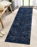 2x6 Moroccan Black Kitchen Runner Rug Washable Geometric Carpet for Entryway Non-Slip Bohemian Soft Bathroom Throw Mat