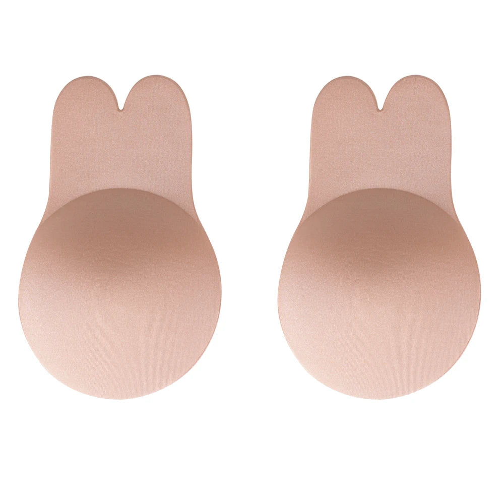 Comfortable Reusable Silicone Bunny Ear Shape Bra Nipple Cover Pasties for Plus Size Women Women's Underwear Accessories