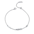 Factory Boho Feather Style 925 Sterling Silver CZ Stone Bracelet Chain Link Women's Wedding Jewelry Gift-SCB133