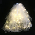 IVANHOE Pearl Double Bride Veil Party Supplies Decoration Wedding Handmade Hair Accessories with LED Lights