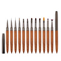Wholesale French Nail Set Sandalwood Polish Gel Painting Brush Poly Gel Nail Drawing Pen for Nail Extension