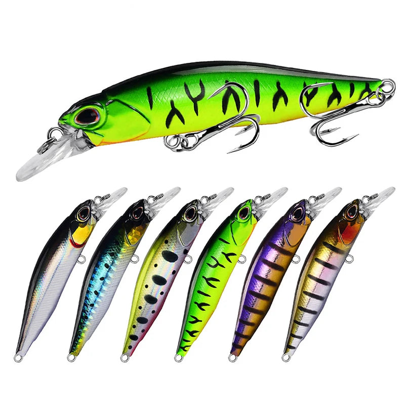 WEIHE 10.5g 9cm 6Colors Artificial Hard Minnow Lure Sinking Fishing Bait for Saltwater and Freshwater