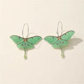Pendiente 2022 New Fashion Simple Acrylic Green butterfly Moth Earrings for Women High Sense of Personality Earrings