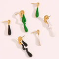 Trendy 18K Gold Plated Stainless Steel Enamel Stud Earrings for Women for Anniversary and Christmas Fashion Jewelry