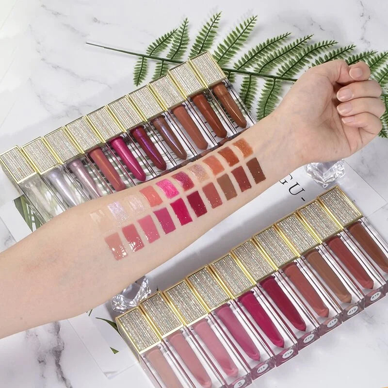 20 Colors Clear Unique Lip Gloss Container Tube Private Label Lip Gloss Glitter