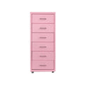 Colorful Home Vertical Metal Mobile Drawers Movable Storage Cabinet with Steel 6 Drawers Under Desk Modern Small Filing Cabinet MegaBDM