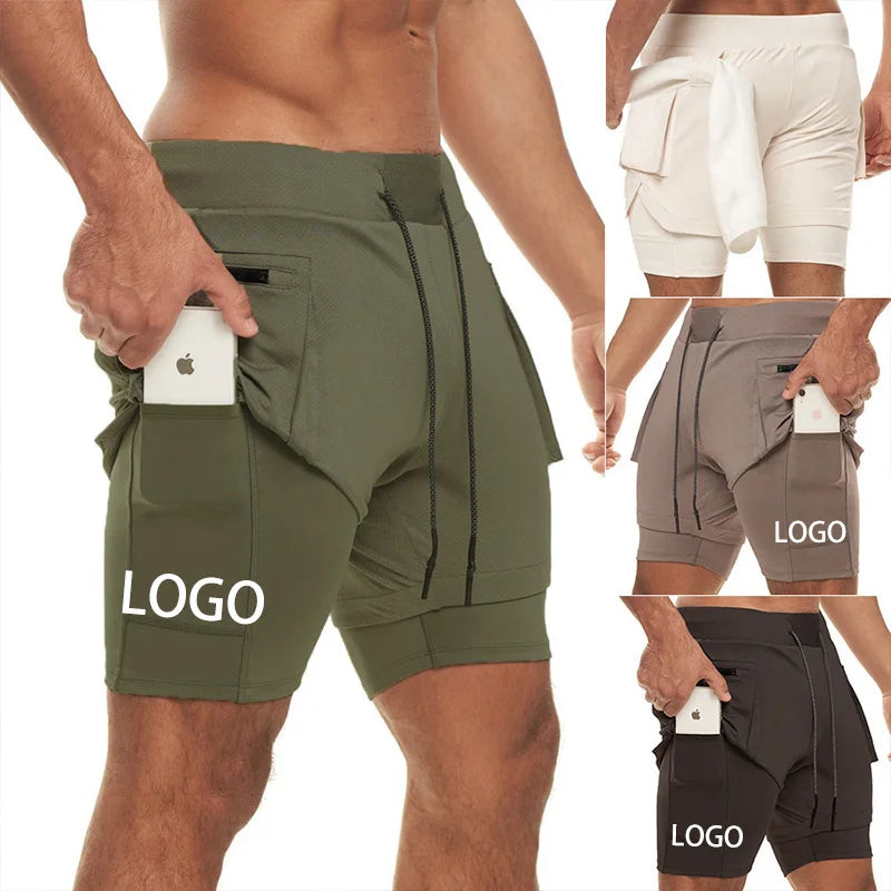 Dropshipping Fashion Summer Drawstring Polyester Solid Knee Length Breathable Gym Sports Men'S Shorts With Pockets