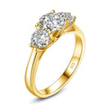 Fine Jewelry Supplier's 925 Sterling Silver 3 Stone Engagement Rings 2 Carat Moissanite Sample Product