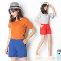 10%OFF S-4XL Candy Color Shorts Women's Summer Beach Shorts Plus Size Loose Wide Leg Home Hot Pants Shorts Cotton Leggings