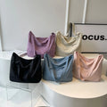 Solid Color Nylon Women's Shoulder Bag Sweet Large Capacity Female Handbag Simple Casual Ladies Armpit Bags Tote Purse Clutch