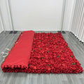 HQ003 3D Custom 8ftx8ft Red Rose Silk Fabric Rolling up Curtain Artificial Flower Wall Backdrop for Classic Wedding Backdrop