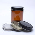 Matte Black Metal Aluminium Lid 70-400 70mm for 9oz Glass Jar Matte Black Lid