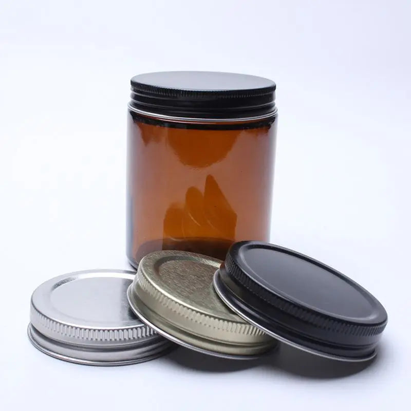 Matte Black Metal Aluminium Lid 70-400 70mm for 9oz Glass Jar Matte Black Lid