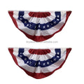Aozhan American Independence Day Bunting Flag 3X6FT 1.5X3FT Half Fan Banner Polyester Silk USA Pleated Fan Flag