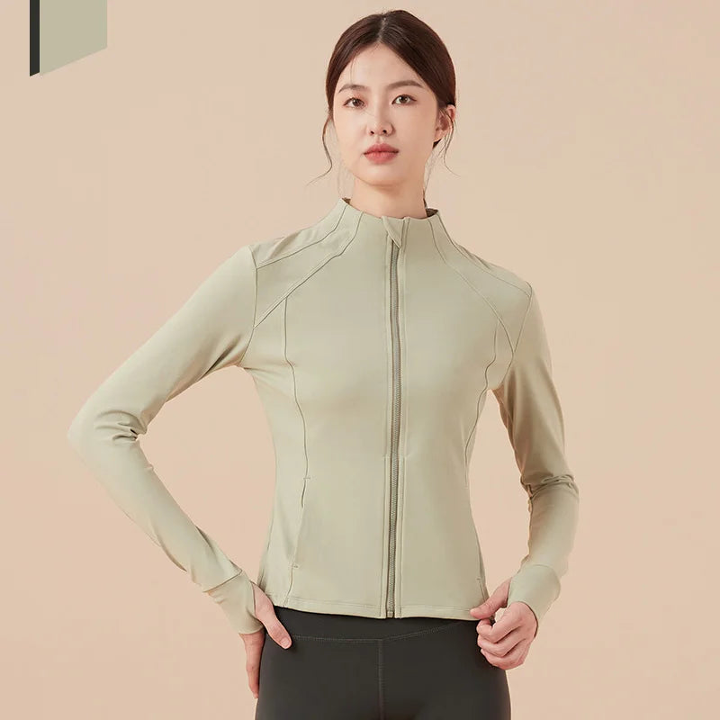 Popular Full Zipper Horse Riding Workout Clothing Slim Fitting Quick Dry Women Long Sleeve Shirt Equestrian Jacket