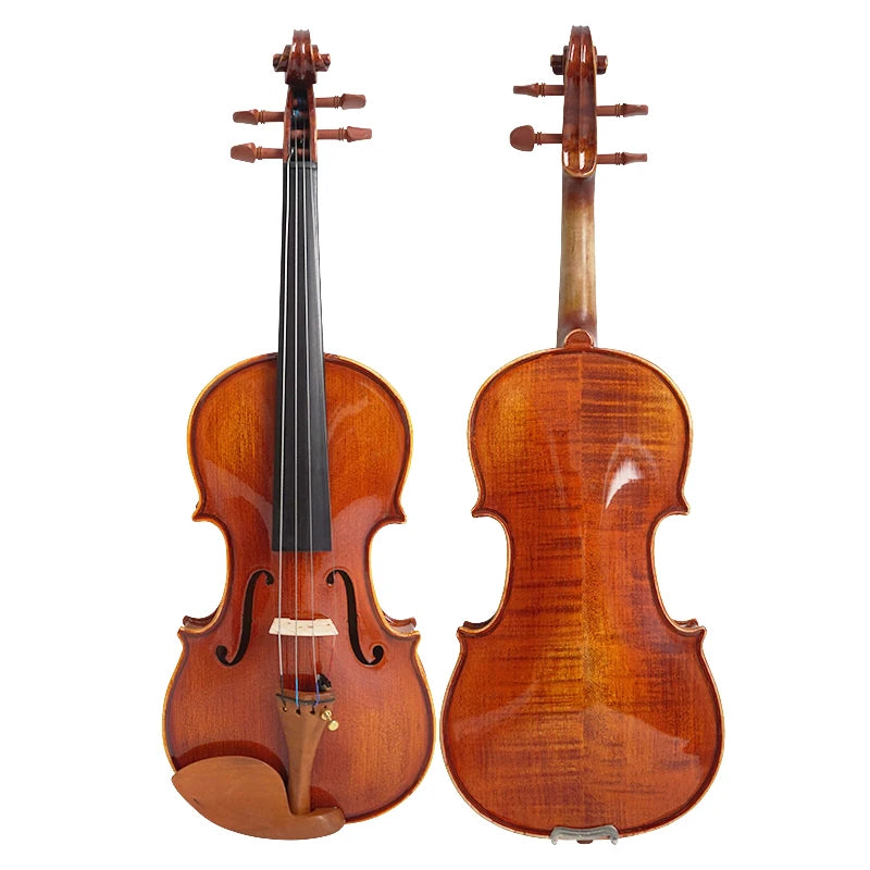 Hotsale Gloss Yellow Brown Solid Violin Wholesale Sinomusik Handmade Professional Advanced Violins Ebony Part Jujubewood  HVB01