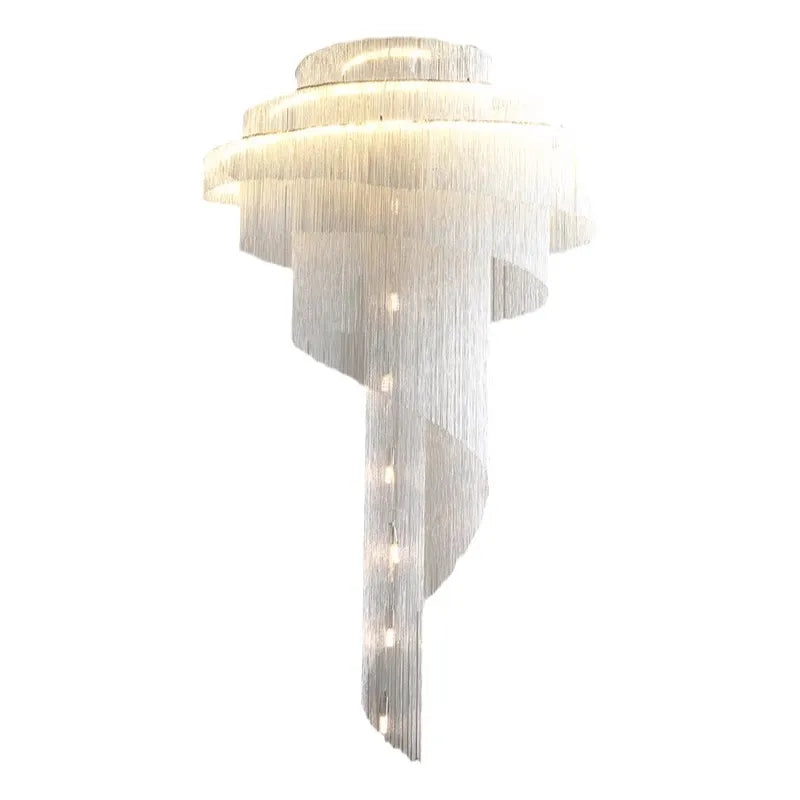 Fashion Modern Long Stair Tassel Chandelier Lighting Indoor Decorative for Hotel Big Lobby Villa Foyer Pendant Lighting