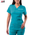 Hospital Medical Scrubs Doctor Nursing Women Scrubs Uniforms Sets Fashionable Short Sleeve Uniforms Joggers Sets CutsomWith Logo