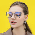 New Design Women's Cat Eye Metal Eyeglasses with Anti-Reflective PC Lenses Fashionable Computer Blocking Ray
