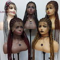 Clearance Sale Wholesale Glueless Braid Wig VendorsFull Lace Braided Wigs Synthetic HairTransparent Cornrow Braided Wig