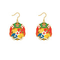 Guangdong Manufacturer Tonga Country Flag Custom Design Gold Plated Custom Enamel Earrings