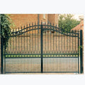 Custom Ornamental Hand Forged Wrought Iron Main Gates Powder Coated Driveway Entry  Outdoor