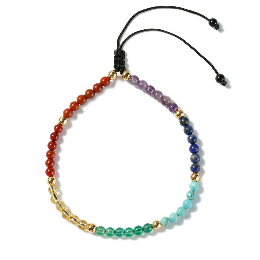 Crystal 7 Chakra Reiki Healing Balancing Beach Foot Bracelet Anklets Yoga Gemstone Beads Anklet Meditation Gift for Girls Women