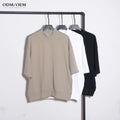 Custom Turtle Neck Heavy Weight T-shirts 100% Cotton Oversized Baggy Mock Neck Turtleneck t Shirts for Men