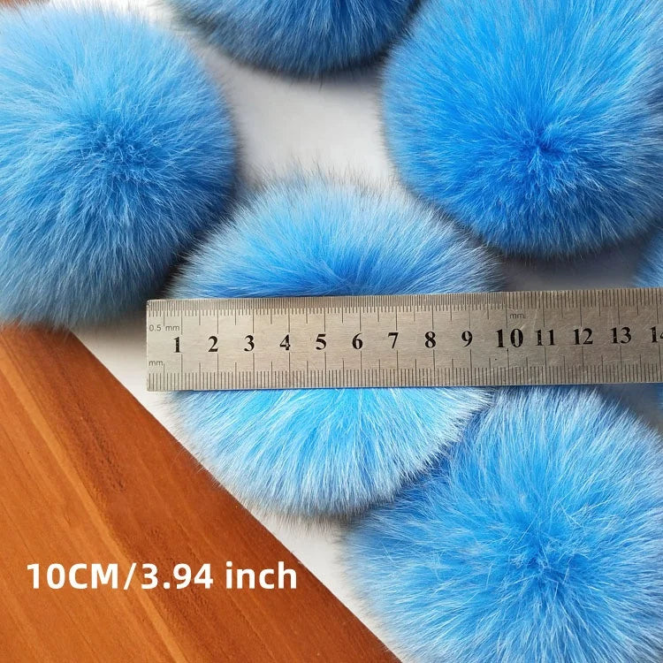 New 100% Natural fox Raccoon Fur Pompom 3.94 Inch Real Fuzzy Fur Pom for Hat Bags Beanies Scarf DIY Soft 10cm Fur Pompon Balls