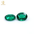 Junyuan Gems Oval Shape Lab Grown Created Emerald Stones Price Per Carat Synthetic Loose Zambia Emerald Gemstone