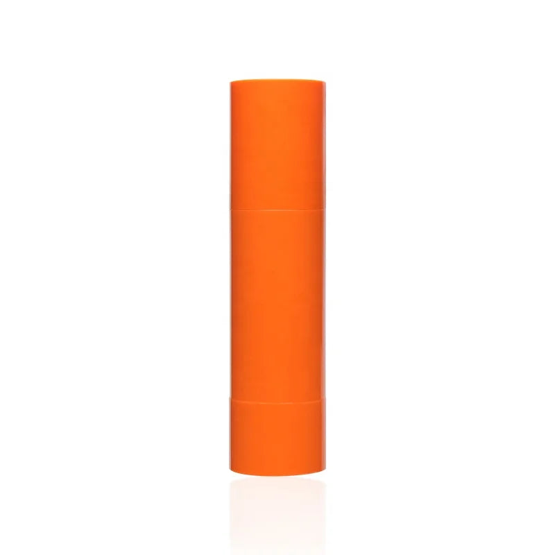 Double Wall PP+PETG Cylintrical Airless Bottle Inner Refillable Orange Vacuum Lotion Pump Bottle 80ml 50ml